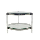 Plata Import Clemensia 23"W Round Side Table - Silver-Sleek and modern end table