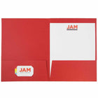 JAM Paper - Chemises d'affaires à deux pochettes en lin texturé - rouge - Paquet de 6-Dossier en lin rouge