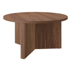 Hudson&Canal Anders 32"W Round Coffee Table - Satin Walnut-Tabletop features a weight capacity of 50 lbs