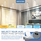 Impotek 6" LED 12W 5CCT Dimmable Recessed Ceiling Light - 6 Pack-Convenient Installation Kit - Your hassle-free installation experience is our priority. Each light comes complete with Wire Connectors, Cable Protectors, and a Cut-out Template, streamlining the installation process and making it straightforward and user-friendly