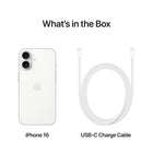 Apple iPhone 16 6.1" - 128 GB - White - Bell and Virgin Plus-Satellite Connectivity: If you don't have cell service or Wi-Fi, iPhone can connect to a satellite so you can send and receive messages and Tapbacks. In a severe car crash, iPhone can connect to emergency services when you can't