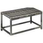 Outsunny Patio Wicker End Table with Plastic Board Under the Full Woven Table Top - Mixed Grey-Classic design is an excellent addition to your patio, garden and pool 