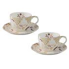 Maxwell & Williams Kimono Teacup & Saucer - 300ml - White - 2 Pack-Made of Fine Bone China