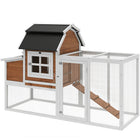PawHut - Poulailler 71 po pour 3 poules, poulailler en bois avec enclos-Comprend un design spacieux à deux niveaux, offrant à vos animaux beaucoup d'espace pour se déplacer 