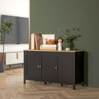 HOMCOM 47.2" L Sideboard Buffet Storage Cabinet - Black-MDF is painted for sturdy and easy cleaning