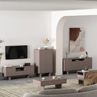 Manhattan Comfort Ella 19.7" Modern Nightstand - Mocha-10