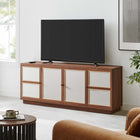 Modway Capri 63" Wood Grain TV Console - Walnut-Linen-Textured Doors