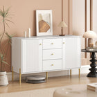 HOMCOM Modern 47.2" L Sideboard Buffet Cabinet with Storage - White-A 3-level adjustable shelf in each cabinet provide flexible storage options