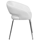 Chaise contemporaine d’appoint/de réception/de salon-bar Fusion en cuir blanc (CH-162731-WH-GG)-Rembourrage LeatherSoft Blanc