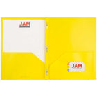 JAM Paper - POP Chemises scolaires à 2 pochettes avec fermoirs à griffes en métal - jaune - Paquet de 6-Quantité : 6 dossiers par paquet | Un pour chaque sujet et projet