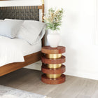 Zuo Marigot Side Table - Walnut-Dimensions: 15.0" L x 15.0" W x 20.1" H