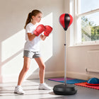 Soozier Training Boxing Punching Ball Set with Gloves-Burns calories and reduces stress