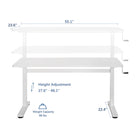 Uplite Height Adjustable Sit-Stand Ergonomic Desk - White-FOLDABLE HANDLE: Prevents interference between you and the desk