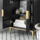 Modway Beau 24" Wood Bathroom Vanity with Basin - White/Black-Adjustable Shelf