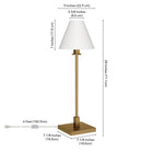 Hudson&Canal Clement 28" Tall Table Lamp with Fabric Shade - Brass/White-Includes a 6 ft. cord with rocker switch