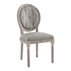 Modway - Arise Français vintage Tissu rembourré Fauteuil d’appoint de salle à manger Ensemble de 2 - Gris clair-Rembourrage en mousse dense