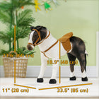 Qaba Standing Ride-On Horse with Neighing Sound and Soft Padding - Brown-Core muscle development supported during balancing and riding 