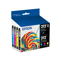 Epson T212 Ink Cartridge Combo Pack - High Capacity Black/Standard Capacity Colour CMY-Sharp text and brilliant colour for high-quality results, fast-drying ink