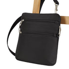Travelon Anti-Theft Classic Slim Double Zip Crossbody - 9" W x 10.25" H x 1" D - Black-Interior RFID card and passport slots plus large zippered pocket