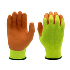 Atlas - Gants en latex de caoutchouc naturel à prise en main optimale - Doublure polycoton - Orange/jaune haute visibilité - Taille L-Doublure en tricot poly/coton sans couture de calibre 10