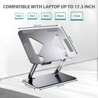 ShoppingAll Laptop Stand Riser for up to 17.3" Devices - Grey-Ergonomic & Adjustable – 180° adjustable tilt and height range from 50mm–170mm to reduce neck and back strain.