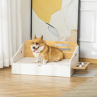 PawHut Elevated Dog Bed with Dog Bowls and Washable Cover-Side handles for easy carry