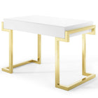 Modway Ring 47" Office Desk - Gold White-Minimalist Desk