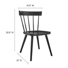 Modway Sutter Wood Dining Side Chair - Black - 2 Pack-Spindle Detail