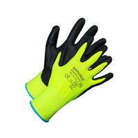 Forcefield "Samurai Slash Guard" Level 5 Cut Resistant Gloves - Small - Black/Green-Cut resistant, nitrile, HPPE composite