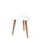 Manhattan Comfort Utopia 19.68" Triangle End Table, White Gloss and Maple Cream (89852)-Triangle End and Accent Table for Living Room, Bedroom and Dining Room use.