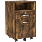 Vinsetto 2-Drawer Letter/A4 Filing Cabinet with Lock - Rustic Brown-Great storage to make your office, study, or bedroom tidy
