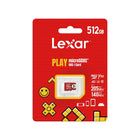 Lexar PLAY Speed Pump MicroSDXC Memory Card - 512GB - Red-Improved write speeds of up to 140MB/S