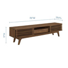 Modway Render 70" TV Stand - Walnut-Dual Slatted Sliding Doors