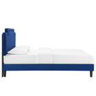 Modway Liva Performance Velvet King Bed - Navy-Reinforced Center Beam