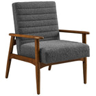 Modway - Jensen Tissu Boucle Chaise d’accent - Charbon de bois en noyer-Tissu boucle Tissu Rembourrage