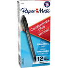 Paper Mate Comfortmate Ultra Ballpoint Pens Retractable – 1.0mm – Black – 12 Pack  -Rubberized triangular barrel offers unsurpassed comfort