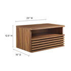 Modway Render Wall-Mount Nightstand - Walnut-Smooth Wood Grain Laminate