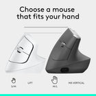 Logitech Lift Vertical Ergonomic Mouse - Off-White-Battery life may vary based on user and computing conditions