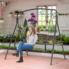 Outsunny 2-Seater Porch Swing Chair with Metal Frame-Tough and robust solid steel frame with powder coating for outdoor protection and extra strength  
