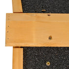 PawHut 36" H Wood and Metal Large Rabbit Hutch with Slide-Out Tray - Black/Natural-Non-slip ramp for rabbits to move quickly from outdoor run to indoor area 