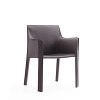 Manhattan Comfort - Chaise de salle à manger moderne Vogue 23,43 po en similicuir gris-Chaise de salle à manger moderne parfaite pour la salle à manger et le bureau à domicile