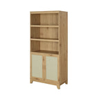 Manhattan Comfort Sheridan 31.49" Mid-Century Modern Bookcase Cabinet - Nature-Lifted Framed Solid Wood Legs for Fashion and Durability