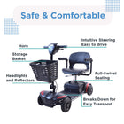 Journey Adventure Power Scooter - Blue-Tool-free modular design disassembles into five lightweight pieces for easier transport and storage
