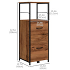 Vinsetto Vertical Letter/A4 Filing Cabinet with Hanging Bars - Rustic Brown-A rolling castor on the bottom to add stability while sliding out the drawer
