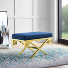 Modway Rove Velvet Performance Velvet Bench - Gold/Navy-Performance Velvet Upholstery
