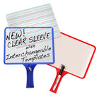 KleenSlate Customizable Handheld Whiteboards with Clear Dry Erase Sleeves & Markers - 24 Pack-Includes 24 small black dry erase markers and eraser with new 48 hour CAP-OFF Ink