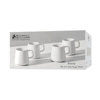 Maxwell & Williams 4-Piece Sala Mugs Set - White - 375mL-Microwave Safe