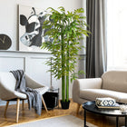 HOMCOM 6' Artificial Bamboo Tree in Pot for Indoor - Green-Suitable for home, offices, bedroom, hallway and more 