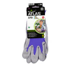 Atlas - Gants de jardinage pour enfants en nitrile lisse - Gris/Violet - Taille XS - Lot de 2-Forme de main conçue de manière ergonomique qui reproduit la courbure naturelle de la main