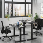 LjubLjana 53" Electric Height Adjustable Sit-Stand Desk - Black-The new horizontally split top design ensures a sturdy setup with the convenience of the whole desk shipping in one box